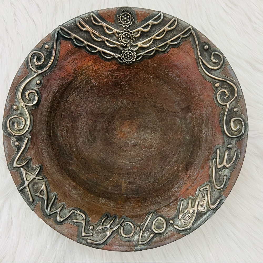 Fine Art Gazelle 7" Plate 925 Sterling Over Pottery Judaica *Domar Shofar Style